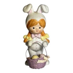 Vintage Enesco Easter Bunny Girl figurine